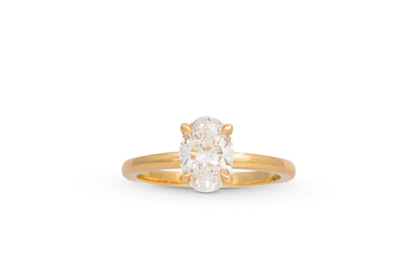1.29ct. Approx. Oval Diamond Cavalier Solitaire Engagement Ring
