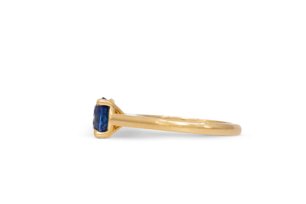 1.72ct. Oval Blue Sapphire Solitaire Ring 14k Yellow Gold